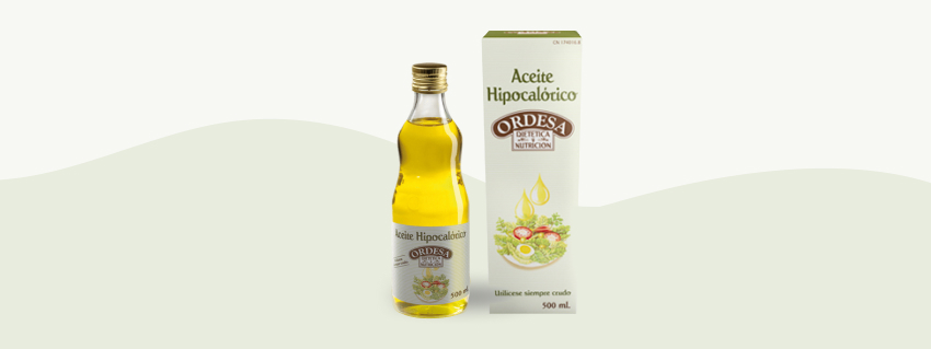 Bodegón de productos de Aceite Hipocalórico